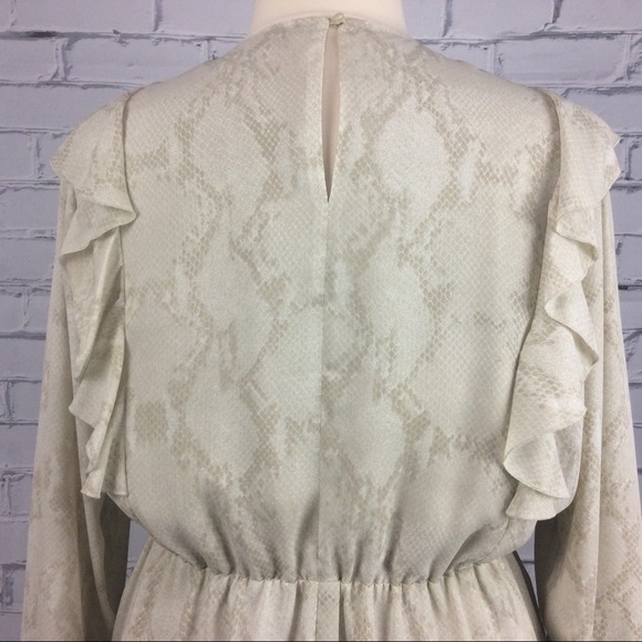 Banana Republic Ruffle Snake Print Dress, Size XL - Picture 8 of 12